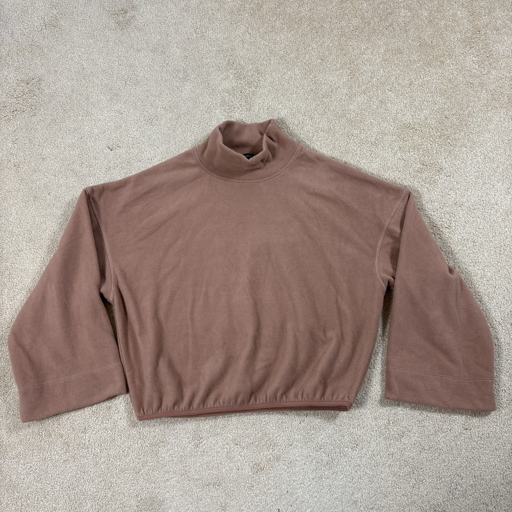 Beyond Yoga Plushfleece Back East Pullover Size S Orange Rust Mock Neck